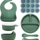 Set de diverisficare pentru bebelusi din silicon, 7 piese - Oil Green