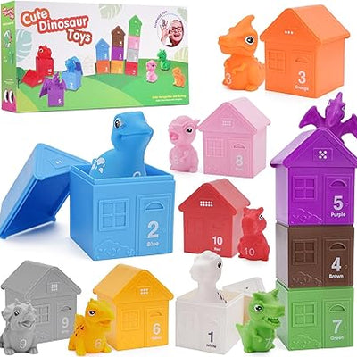 Set cadou educativ montessori pentru copii de ordonat si sortat - Dino