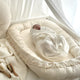 Cosulet bebelus tesatura bumbac Babynest cu salteluta detasabila Boho Twist - Vanilla