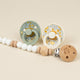Set lantisor pentru suzeta + 2 Suzete BIBS Colour Liberty din latex - Selly White Eloise Sage Mix