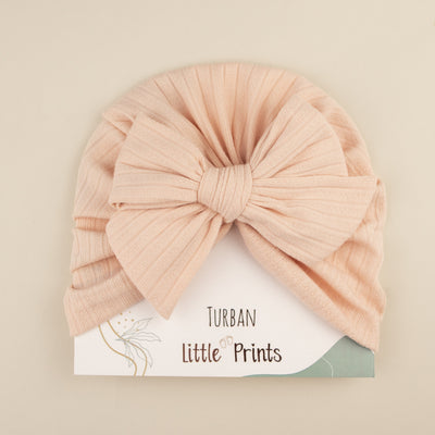 Caciulita turban bebelusi din bumbac cu fundita - Rope Petals