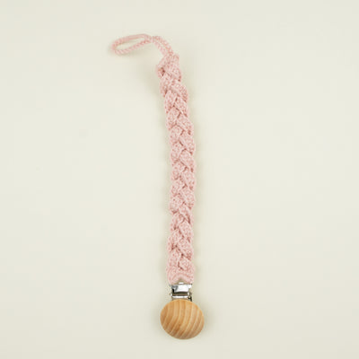 Clip lantisor suzeta crosetat manual Milly - Blush