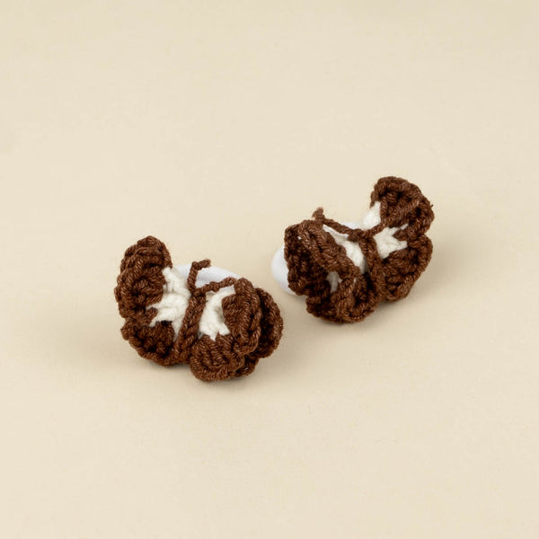 Set 2 elastice de par crosetate pentru fetite Butterfly - Brown