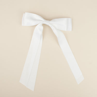 Clama de par cu funda dubla din matase fina satinata - White