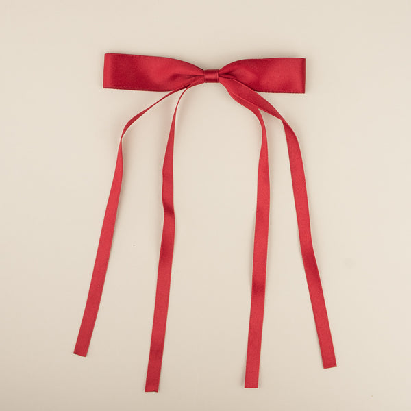 Agrafa pentru fetite din satin Bow - Wine