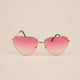 Ochelari de soare pentru copii - Retro Heart Pink