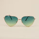 Ochelari de soare pentru copii - Retro Heart Green