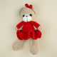 Jucarie Teddy crosetata manual din fir catifelat pentru bebelusi - Red