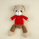 Jucarie Ted crosetata manual din fir catifelat pentru bebelusi - Red Brown