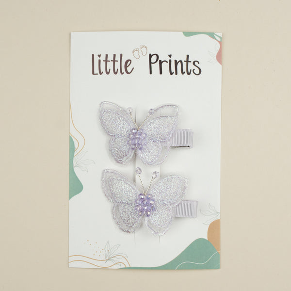 Set 2 agrafe elegante pentru fetite Butterfly - Lilac