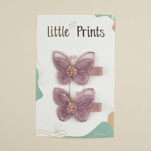 Set 2 agrafe elegante pentru fetite Butterfly - Heather