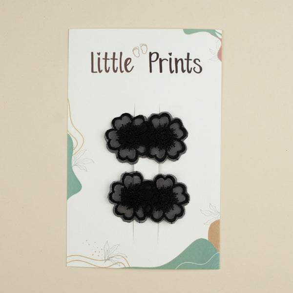 Set 2 mini agrafe pentru bebelusi Daisy - Black