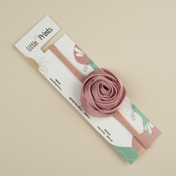 Bentita bebelusi din satin Rose - Pink Plum