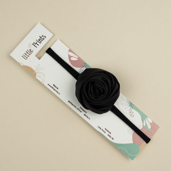 Bentita bebelusi din satin Rose - Black