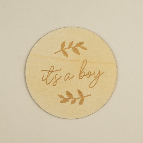 Card photo de tip milestone - Its a boy Ø 10 cm