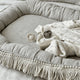 Cosulet bebelus tesatura in Babynest cu salteluta detasabila Boho Twist - Natural