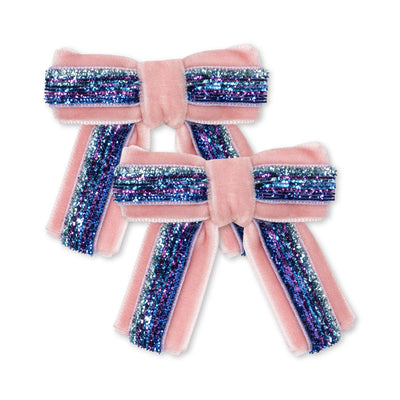 Set 2 agrafe fetite cu funda de catifea Konges Slojd - Mellow Rose