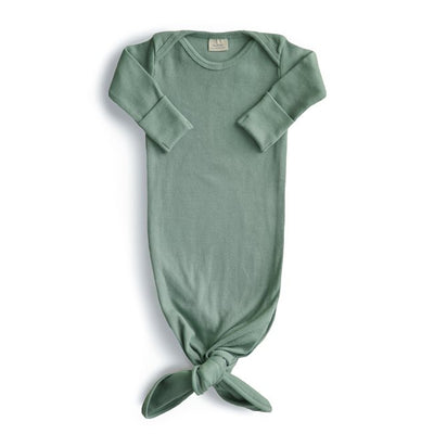 Salopeta din bumbac organic cu nod pentru bebelusi 0-3 luni Mushie - Roman Green