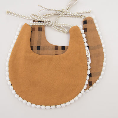 Baveta eleganta reversibila bumbac bebelusi Little Prints - Carol