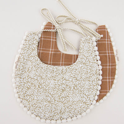 Baveta eleganta reversibila bumbac bebelusi Little Prints - Freedom