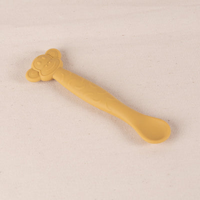 Lingurita silicon bebelusi Little Prints - Monkey Mustard