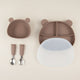 Set diversificare bebelusi din silicon (bol cu ventuza + farfurie cu capac si ventuza anti-alunecare + tacamuri) - Bear Brown