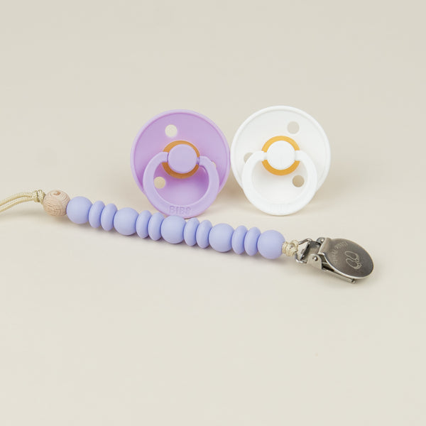 Set lantisor + 2 suzete BIBS Colour - Melody Lilac