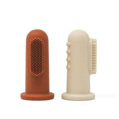 Set 2 Periute de dinti degetar Mushie Clay/Shifting Sand