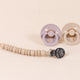 Set clip lantisor + 2 suzete Bibs Latex Melody - Dusty Lilac