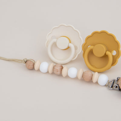 Set clip lantisor + 2 suzete Frigg Edis - Honey Gold