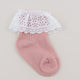 Sosete bebe scurte elegante cu dantela Aurora - Blush