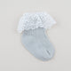 Sosete bebe scurte elegante cu dantela Aurora - French Grey