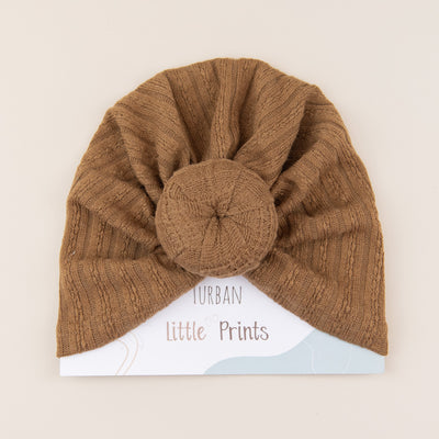 Caciulita turban bebelusi cu nod - Cozy Brown