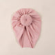 Caciulita turban bebelusi din bumbac cu nod - Blush