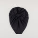 Caciulita turban bebelusi din bumbac cu fundita - Ribbed Black