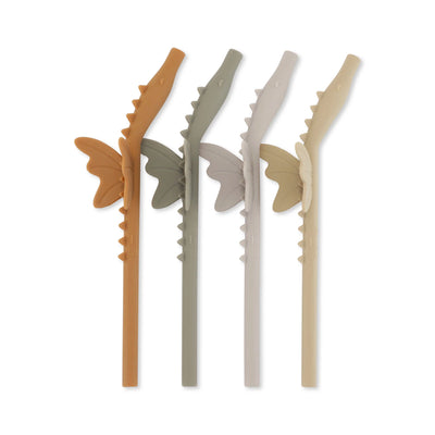 Set 4 paie reutilizabile din silicon pentru copii Konges Slojd -  Dragon Caramel Mix