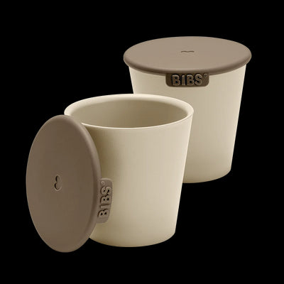 Set 2 pahare cu capac pentru diversificare copii BIBS - Vanilla