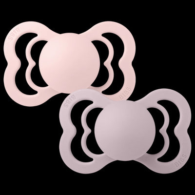 Set 2 suzete Bibs Supreme cu tetina aplatizata latex/silicon - Blossom/Dusty Lilac