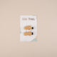 Set 2 agrafe fetite cu fundita crostetata - Mustard